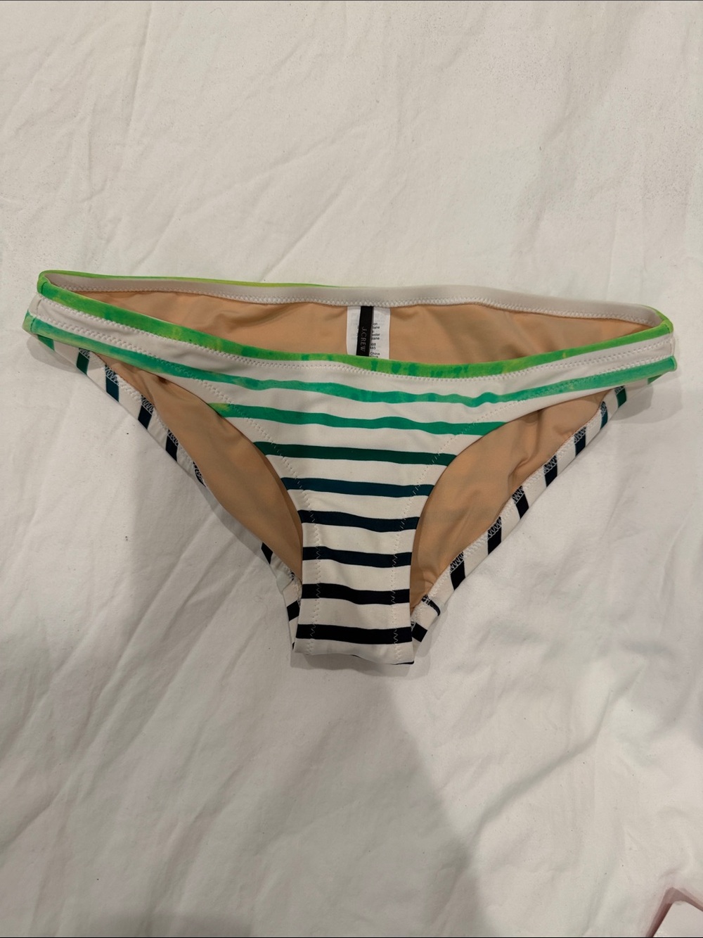 J. Crew Green, Navy & White Striped Bikini Bottom